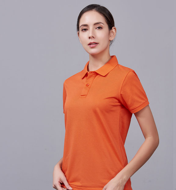 夏季男女通款橘色涤棉短袖T恤衫-MAD205js