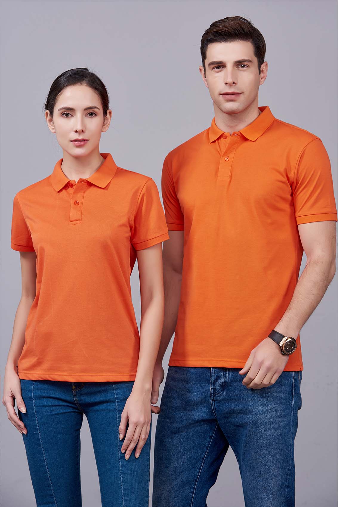 夏季男女通款橘色短袖T恤衫-MAD205js