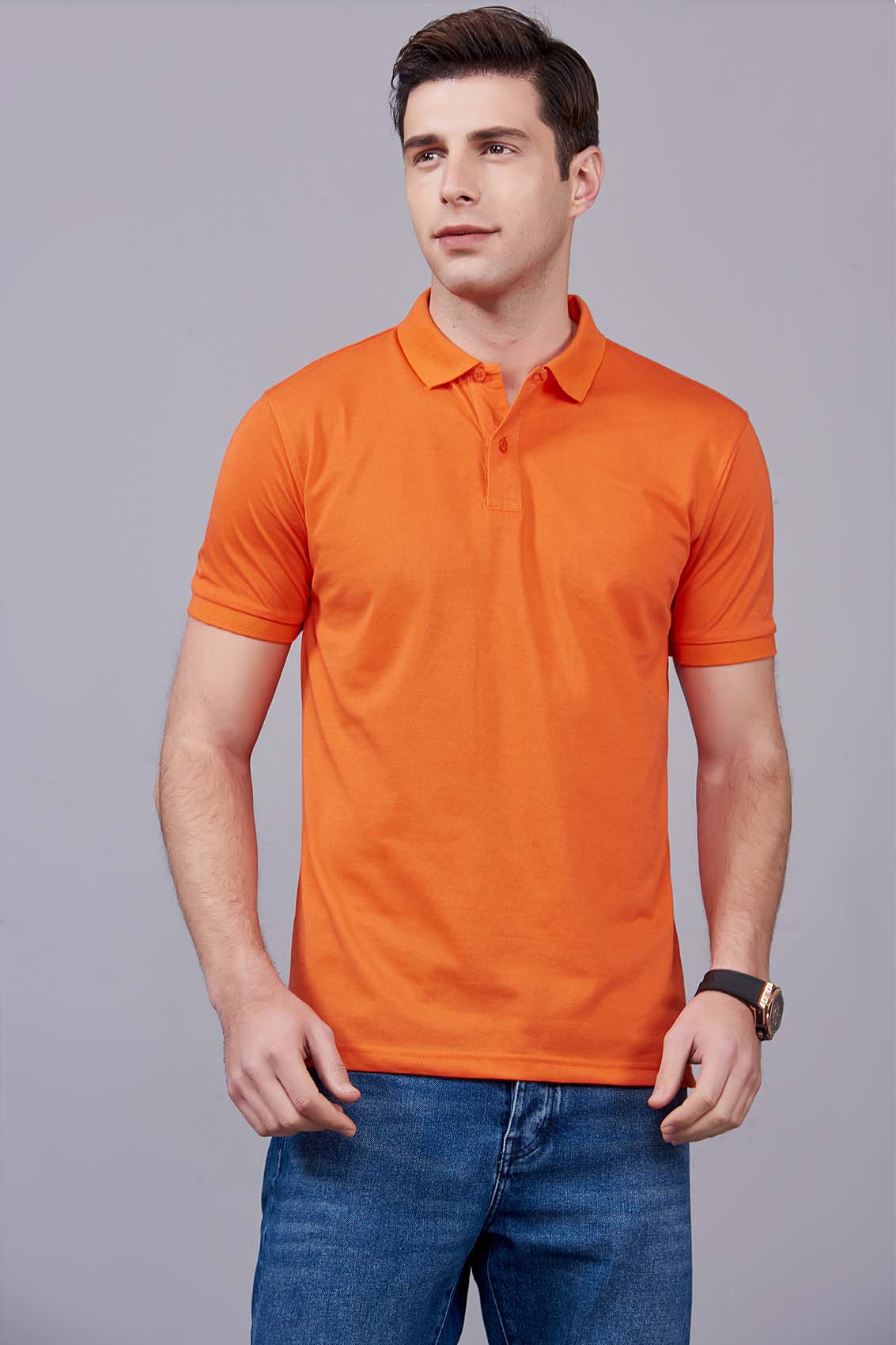 夏季男女通款橘色短袖T恤衫-MAD205js