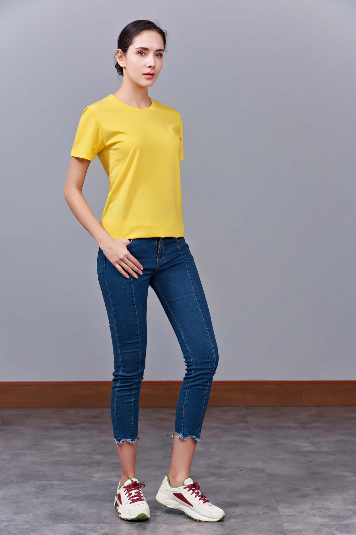 夏季黄色男女同款纯棉圆领速干文化衫#007huang